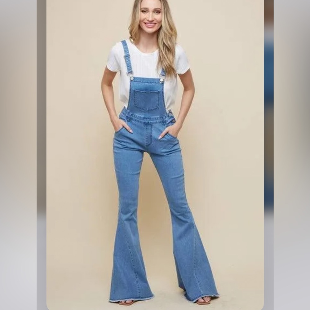 VICI Flared Raw Edge Overalls - NEVER WORN.